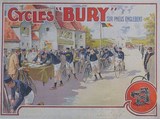 Reproduction d'une ancienne publicité pour les vélos Bury